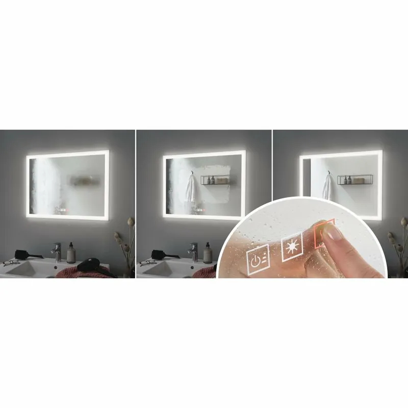 Billig Paulmann HomeSpa LED Leuchtspiegel Mirra eckig mit Heizfunktion IP44 80x60 cm 22W WhiteSwitch