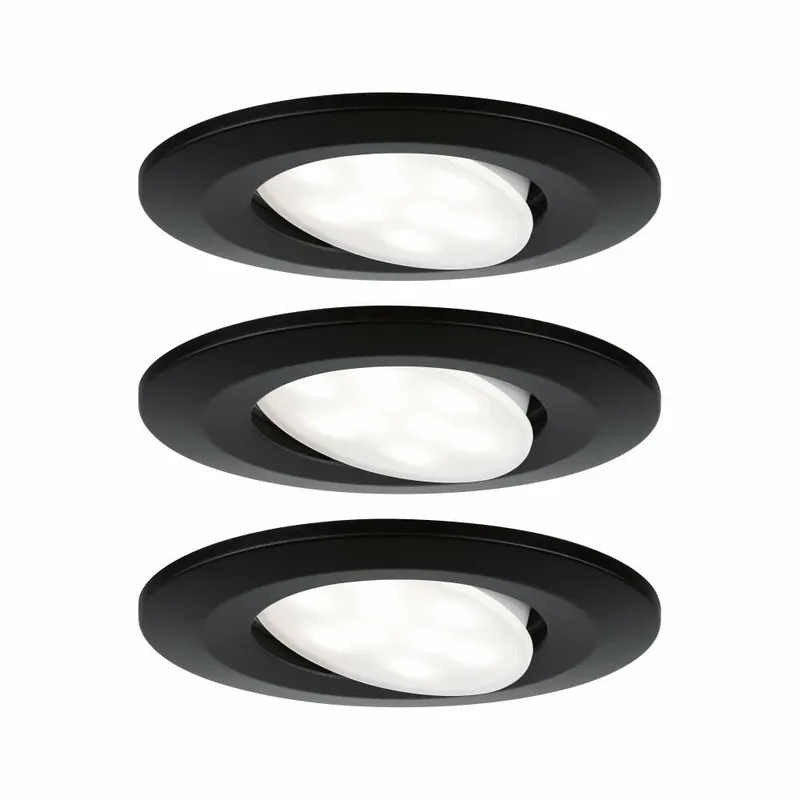 Billig Paulmann Einbauleuchte LED Calla IP65 rund 4.000K 3x6,5W Schwarz matt schwenkbar
