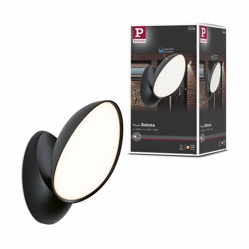 Kostenfreie Lieferung Paulmann LED Außenwandleuchte Batona IP44 137x110mm 3000K 12W 1000lm 230V Anthrazit Aluminium