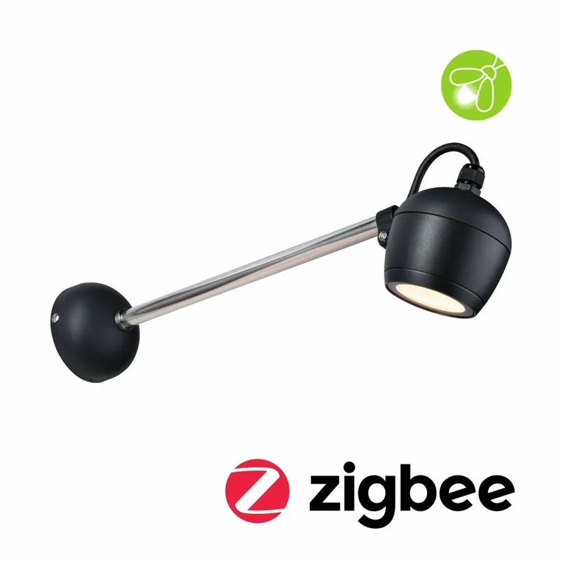 Aktuell Paulmann LED Außenwandleuchte Smart Home Zigbee Kikolo insektenfreundlich IP65 90mm Tunable Warm 6,2W 400lm 230V 80° Anthrazit Kunststoff#Aluminium