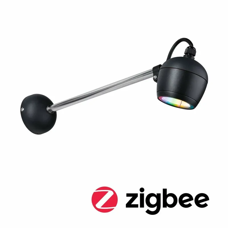 Paulmann LED Außenwandleuchte Smart Home Zigbee Kikolo RGBW IP65 90mm RGBW+ 6,2W 440lm 230V Anthrazit Kunststoff#Aluminium Mega-Angebot