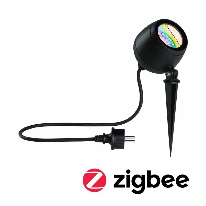 Günstig Paulmann LED Gartenstrahler Smart Home Zigbee Kikolo IP65 90mm RGBW+ 6,2W 440lm 230V Anthrazit Kunststoff#Aluminium
