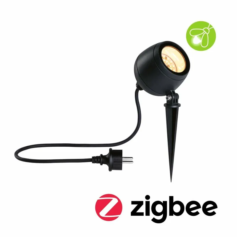 Paulmann LED Gartenstrahler Smart Home Zigbee Kikolo insektenfreundlich IP65 90mm Tunable Warm 6,2W 400lm 230V 80° Anthrazit Kunststoff#Aluminium Gratis Versand