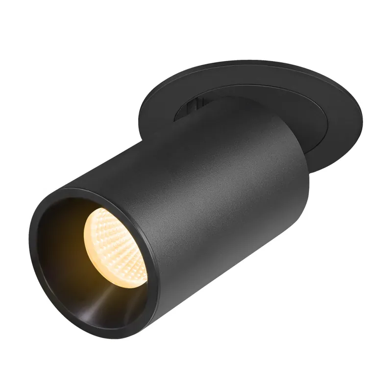 Sonderaktion SLV NUMINOS® PROJECTOR M, Deckeneinbauleuchte, 3000 K, 55°, zylindrisch, schwarz / schwarz
