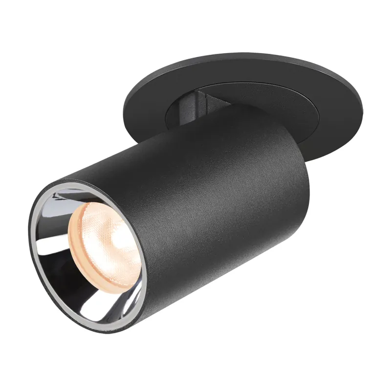 Schneller Versand SLV NUMINOS® PROJECTOR XS, Deckeneinbauleuchte, 2700 K, 40°, zylindrisch, schwarz / chrom
