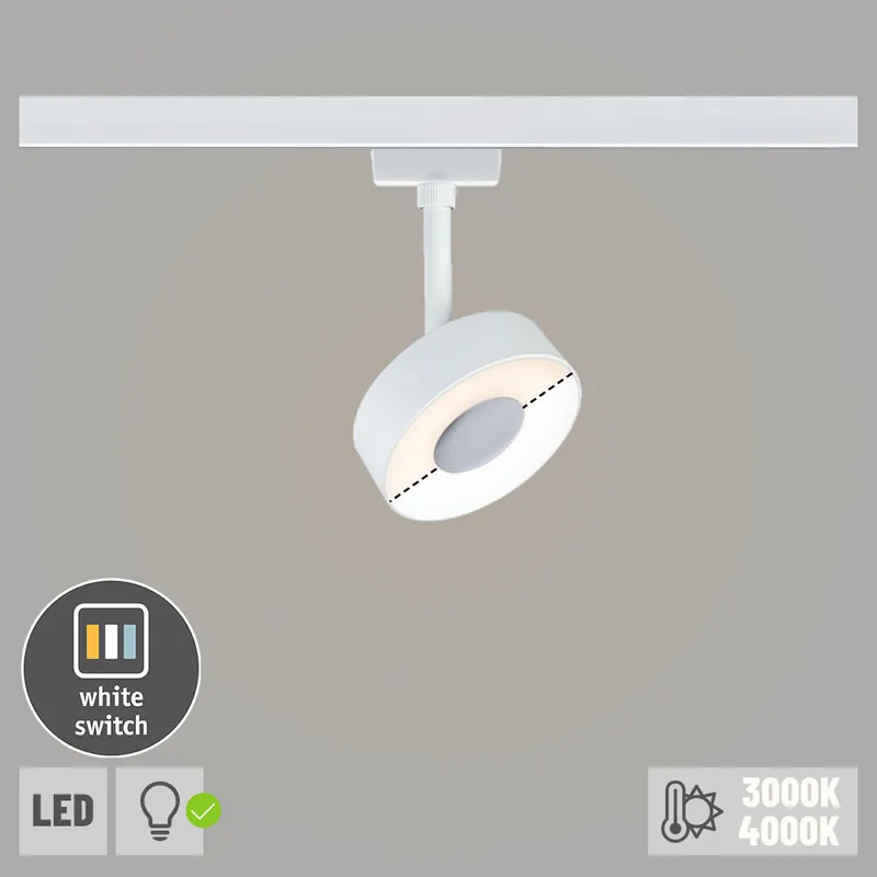 Top-Preis Paulmann URail LED Schienenspot Circle mit White-Switch 5W 210lm 230V weiß (LED fest verbaut)