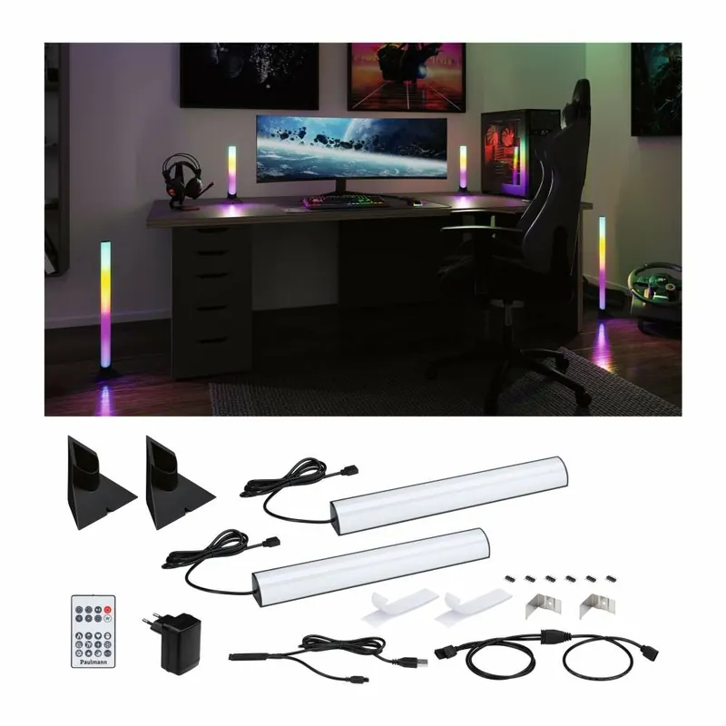 Preisreduziert Paulmann EntertainLED Bundle Lightbar Dynamic RGB + Standfuß (2er-Set) 30 cm