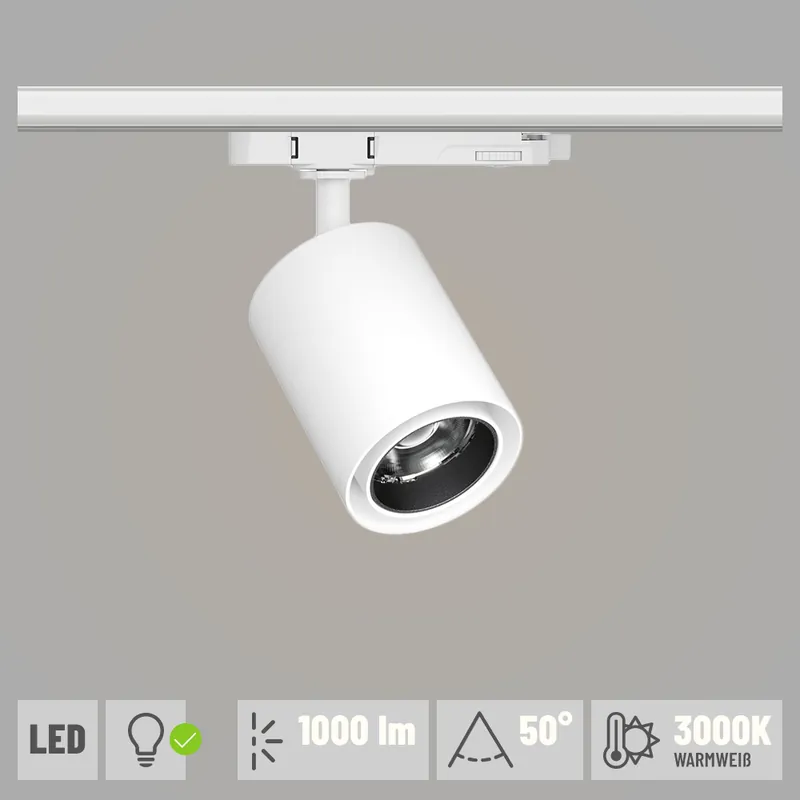 Paulmann ProRail3 LED Schienenspot Kratos weiß 50° 1000lm 9W 3000K (LED fest verbaut) Jetzt Bestellen