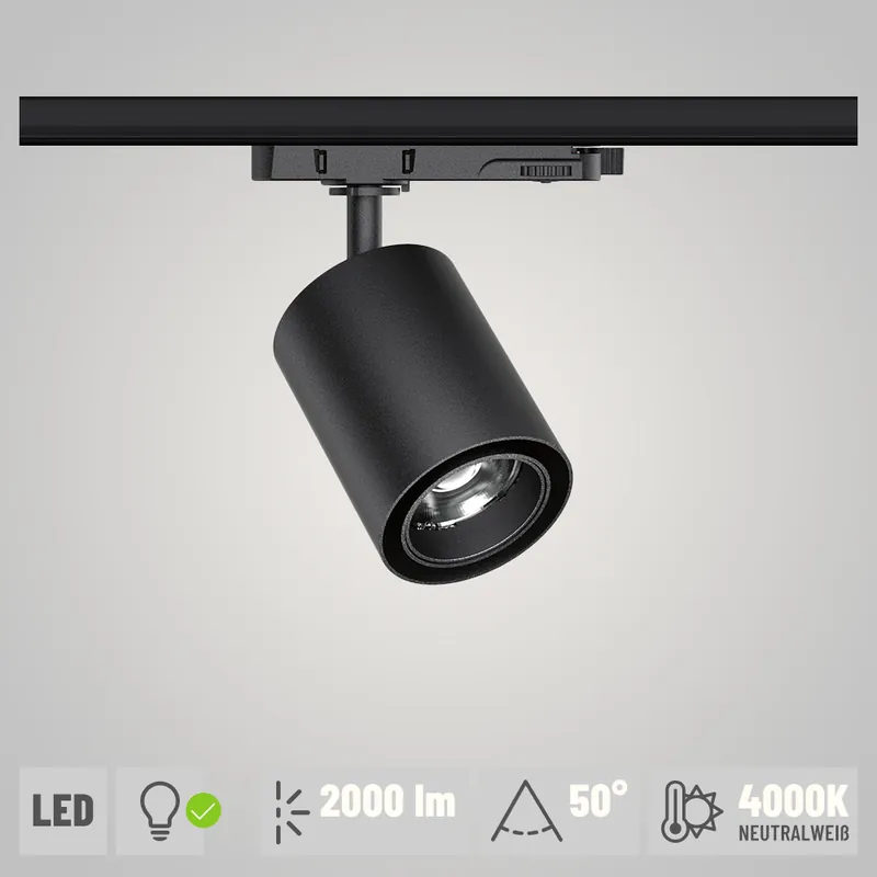 Rabatt Paulmann ProRail3 LED Schienenspot Kratos schwarz 50° 2000lm 18.5W 4000K (LED fest verbaut)