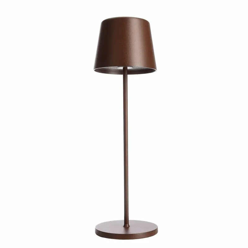 Neu Im Sortiment Deko-Light Dimmbare LED Akku Tischlampe Canis Rost - Kabellose Touch Tischleuchte - Warmweiß IP65