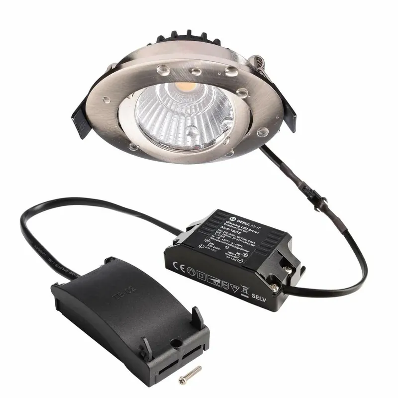 Expressversand Deko-Light Deckeneinbauleuchte, Dione IP DTW, 8,5 W, DIM, 1800/3000 K, Nickel, 220-240 V/AC, 50 / 60 Hz