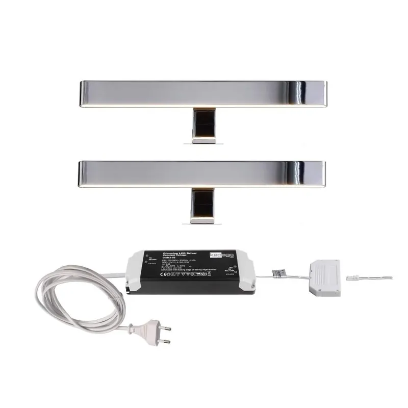 Super-Preis Deko-Light Möbelaufbauleuchte, Bundle, Spiegel Line I 2 Stück, 8 W, 3000 K, Silber, Mini AMP, 220-240 V/AC, 50