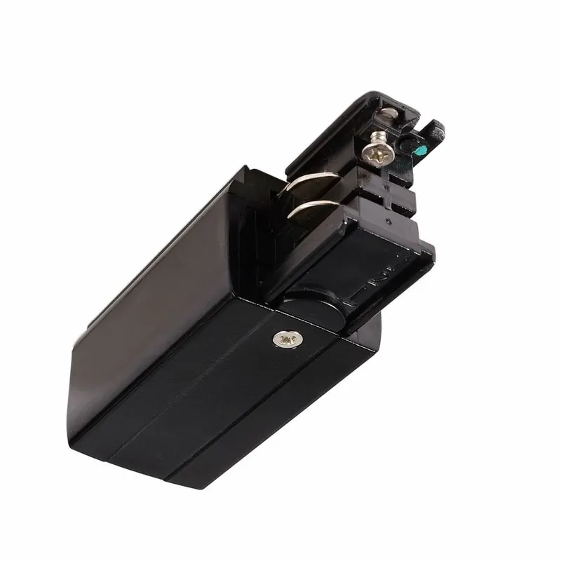 Deko-Light 3-Phasen Schienensystem, D Line elektrischer Einspeiser links, Graphitschwarz RAL 9011, 220-240 V/AC Günstig