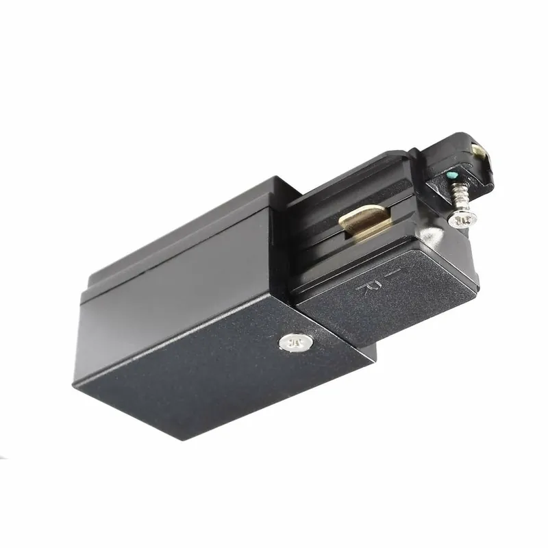 Deko-Light 1-Phasen Schienensystem, D One Einspeiser, rechts, schwarz, Schwarz, 220-240 V/AC Expressversand