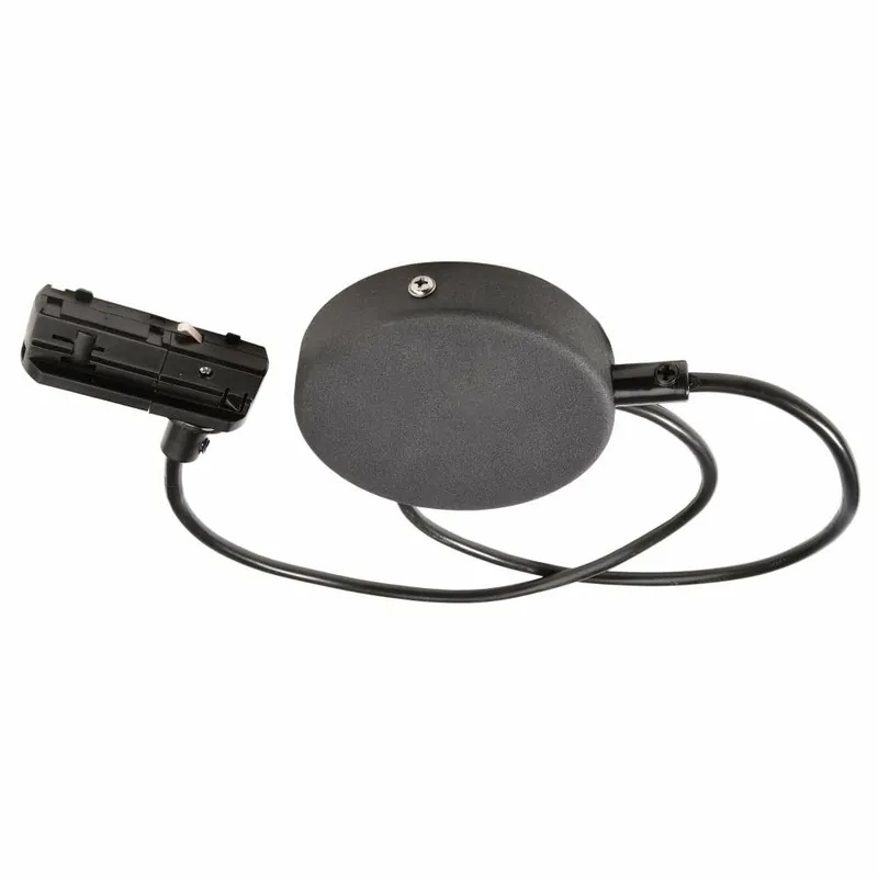Kostenfreie Lieferung Deko-Light 1-Phasen Schienensystem, D One Flexeinspeiser mit Deckenbaldachin, schwarz, Schwarz, 220-240 V/AC