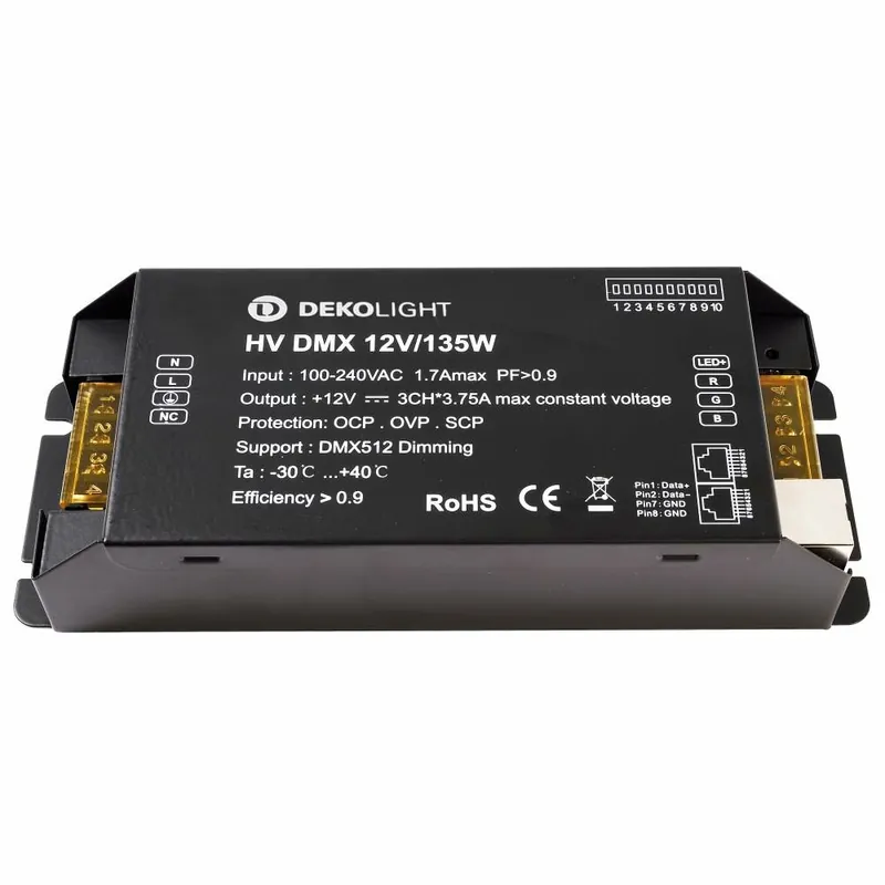 Preisreduziert Deko-Light Deko-Light, Netzgerät (CV, DC) dimmbar, BASIC, DIM, CV, HV DMX 12V/135W, Spannungskonstant, DMX512,