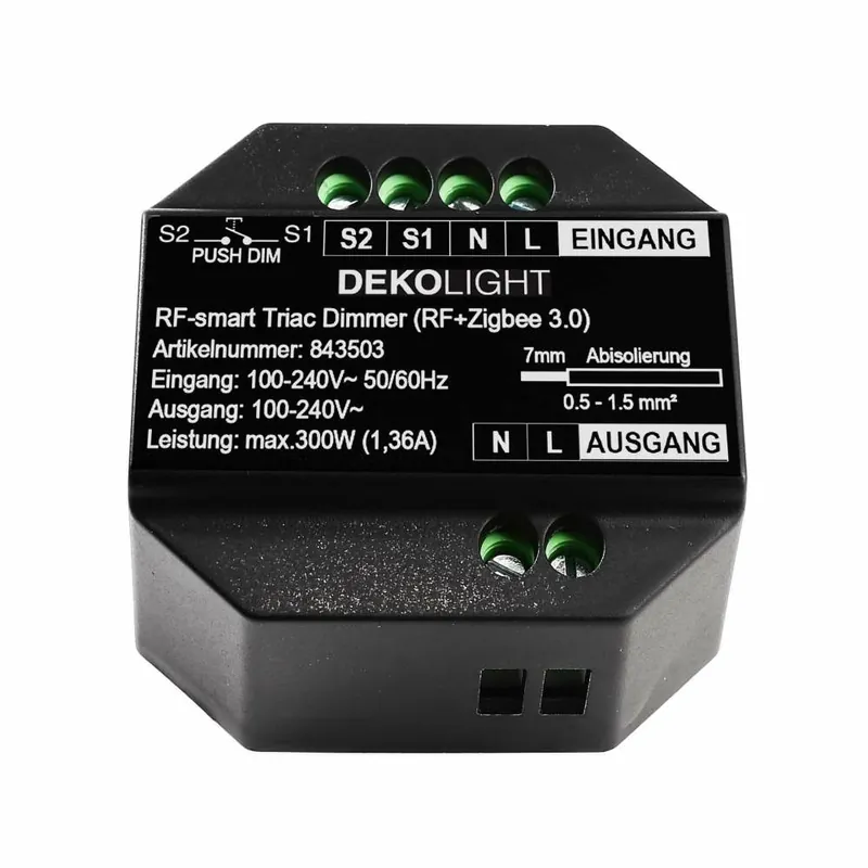 Sichere Zahlung Deko-Light Deko-Light, Dimmer Hochvolt RF-smart, RF-smart, Triac-Dimmer, 230V, 300W, IP20, Spannungskonstant, M