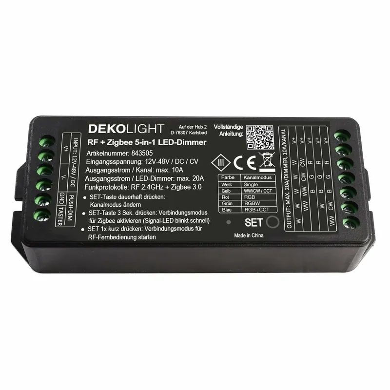 Neu Im Sortiment Deko-Light Deko-Light, Steuerung RF, RF-smart, LED-Dimmer 5-in1, 5 Kanal, 12-48V, 20A, IP20, Spannungskonstant,