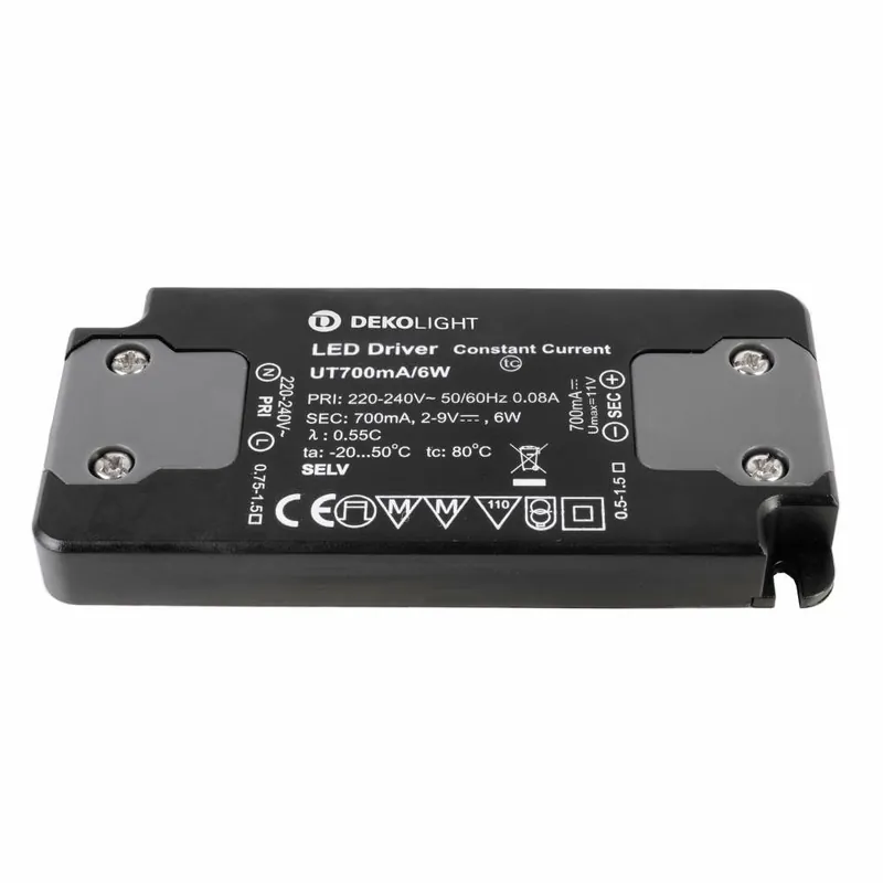 Deko-Light Deko-Light, Netzgerät (CC, DC), FLAT, CC, UT700mA/6W, Stromkonstant, 1,4-6,0 W, 220-240 V/AC, Bemess Preis Gesenkt