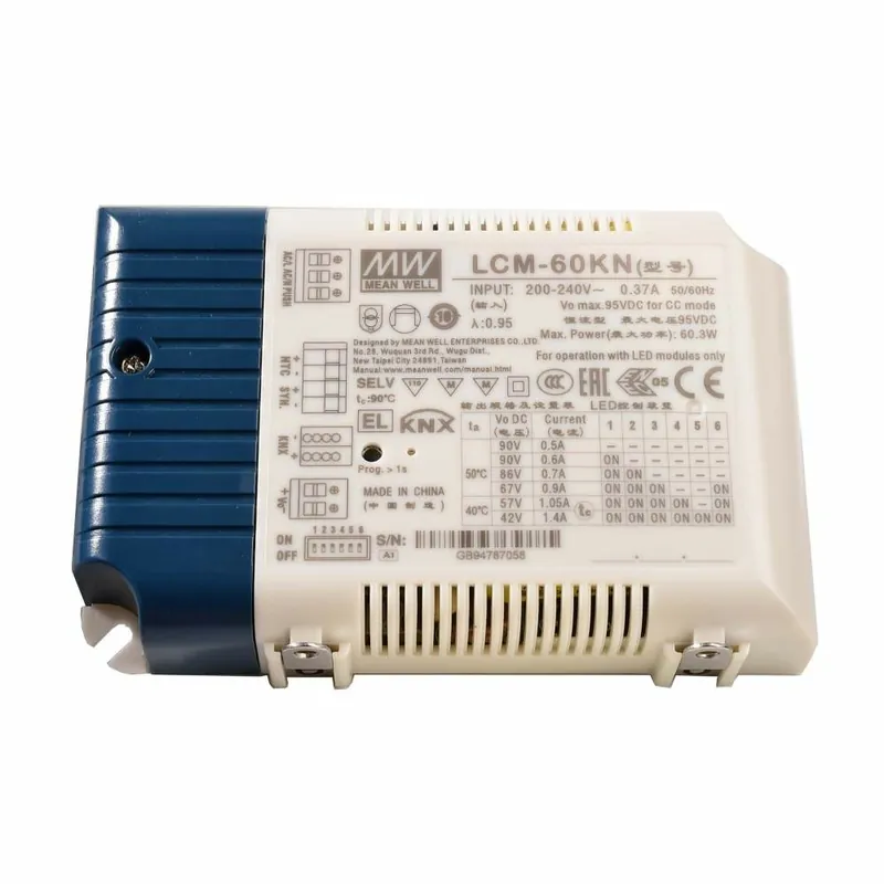 Highlight Meanwell, Netzgerät (CC, DC) dimmbar, DIM, Multi CC, LCM-60KN - KNX, Stromkonstant, KNX, 60.3 W, 180