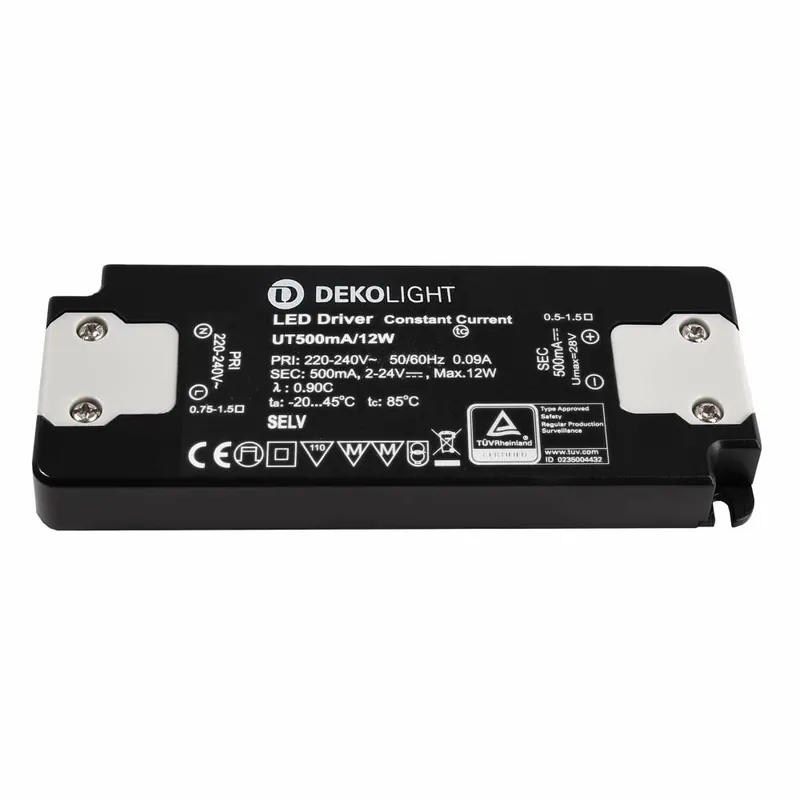 Deko-Light Deko-Light, Netzgerät (CC, DC), FLAT, CC, UT500mA/12W, Stromkonstant, 1,0-12,0 W, 220-240 V/AC, Ausg Nur Heute