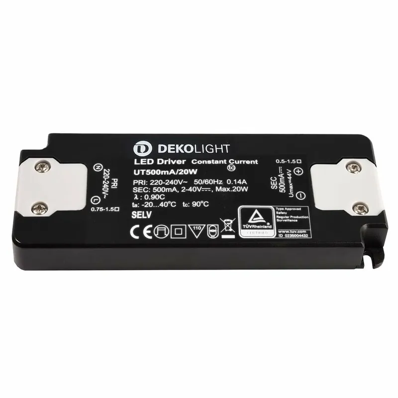 Deko-Light Deko-Light, Netzgerät (CC, DC), FLAT, CC, UT500mA/20W, Stromkonstant, 1,0-20,0 W, 220-240 V/AC, Ausg Sonderangebot