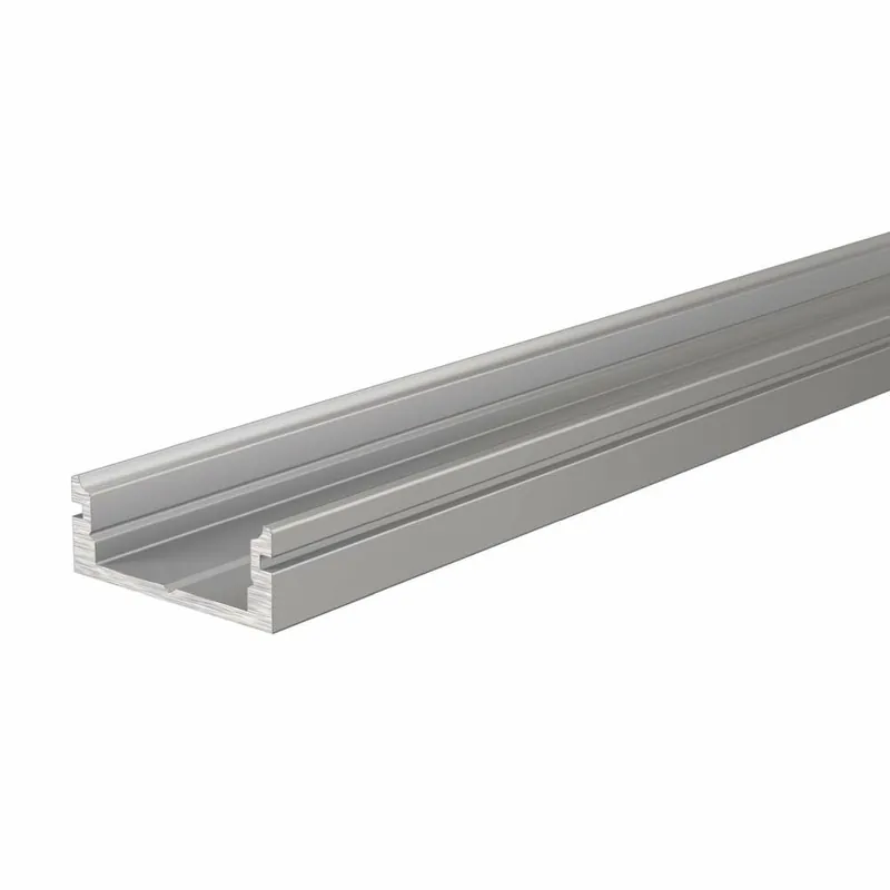 Deko-Light Profil, U-Profil flach AU-01-12, 12 - 13,3 mm LED Stripes, Aluminium, Silber, Eloxiert, Tiefe: 2000 Markenprodukt