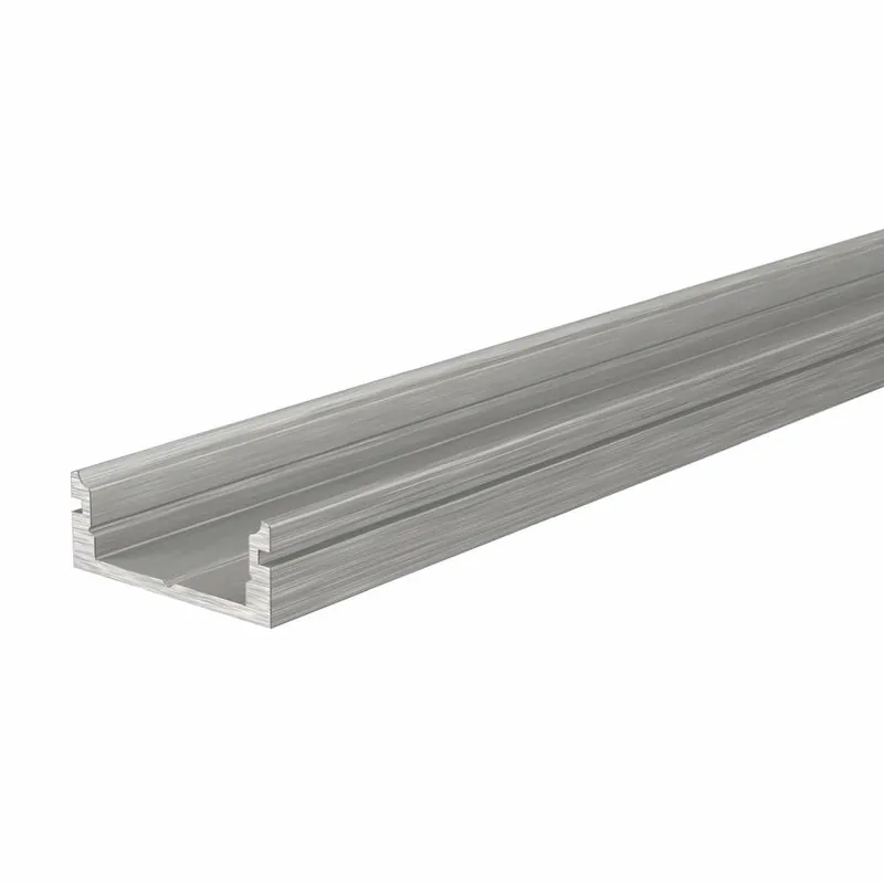 Deko-Light Profil, U-Profil flach AU-01-12, 12 - 13,3 mm LED Stripes, Aluminium, Silber, Gebürstet, Tiefe: 2000 Rabatt