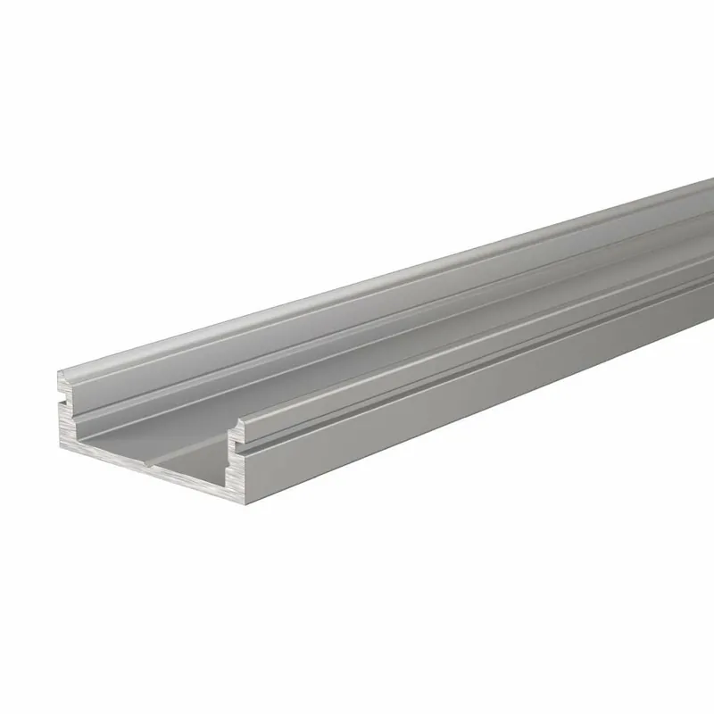 Rabatt Deko-Light Profil, U-Profil flach AU-01-15, 15 - 16,3 mm LED Stripes, Aluminium, Silber, Eloxiert, Tiefe: 2000