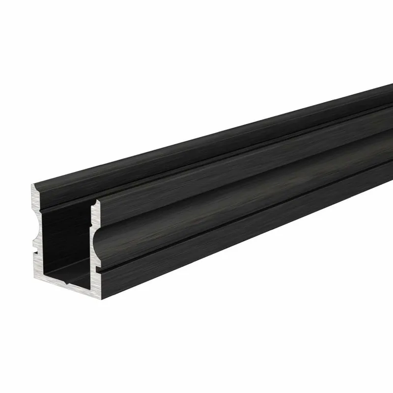 Markenware Deko-Light Profil, U-Profil hoch AU-02-08, 8 - 9,3 mm LED Stripes, Aluminium, Schwarz, Eloxiert, Tiefe: 2000 mm