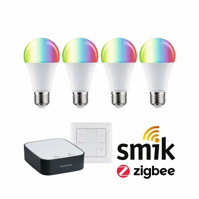 Paulmann Preisattraktives Starterset Zigbee 3.0 LED Birne E27 RGBW + Gateway smik + Schalter Wochenendangebot