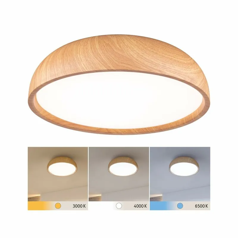 Paulmann Selection Bathroom LED Deckenleuchte Oka IP44 White Switch 950lm 230V 24W Holzoptik Schneller Versand