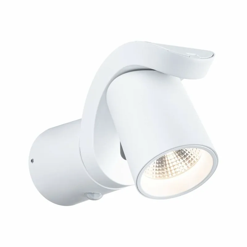 Paulmann LED Außenwandleuchte Cuff Bewegungsmelder IP44 76x217mm 3000K 10W 700lm 230V 70° Weiß Aluminium Neue Kollektion