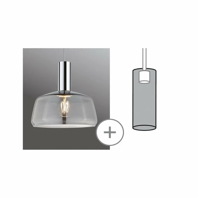 Kostenloser Versand Paulmann URail 2Easy Glas-Schirm Neila 230mm Rauchglas