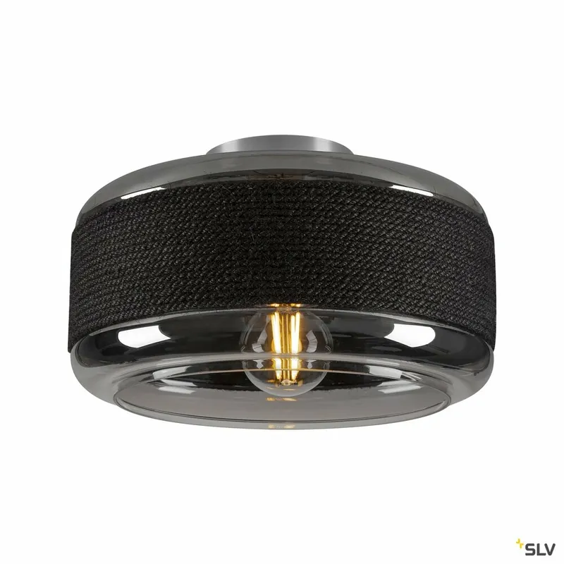 SLV PANTILO ROPE 27, Wand- und Deckenaufbauleuchte, zylindrisch, 1x max. 15W E27, silber Billig