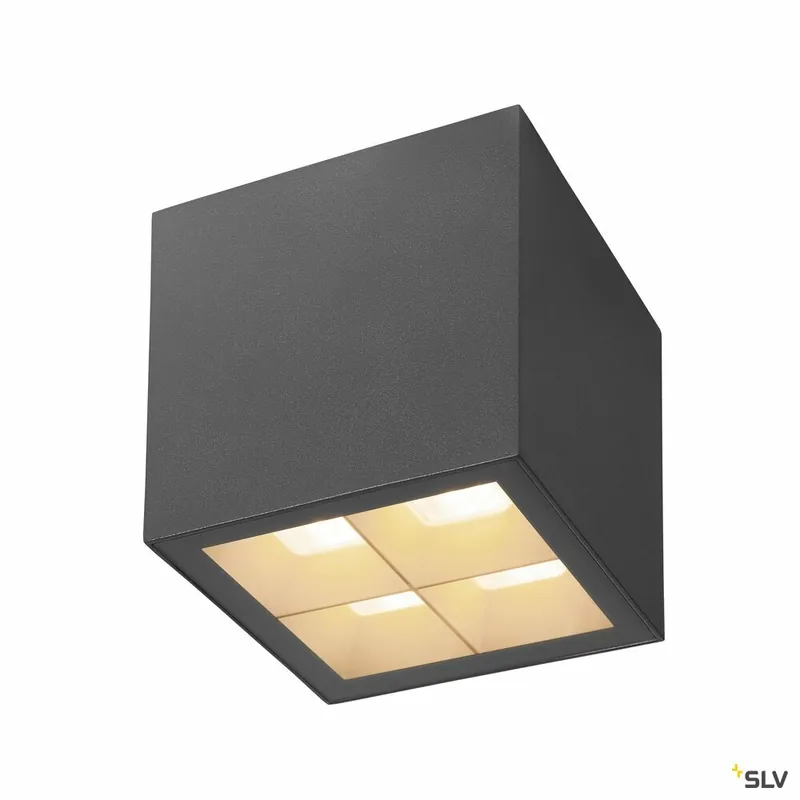 Preisknaller SLV S-CUBE, Deckenaufbauleuchte, 2700/3000K, 15W, PHASE, 80°, anthrazit
