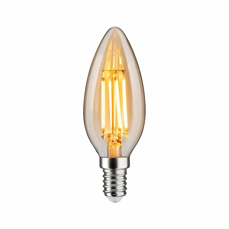 Paulmann LED-Lampe E14 Kerze 3-Stufen-dimmbar 1800K Goldlicht 450lm 4.9W 1879 Filament Neue Ware