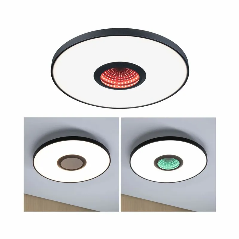 Paulmann LED Deckenleuchte Spaceglow Three RGB+ 1400lm 230V 21W dimmbar Schwarz matt Direktkauf