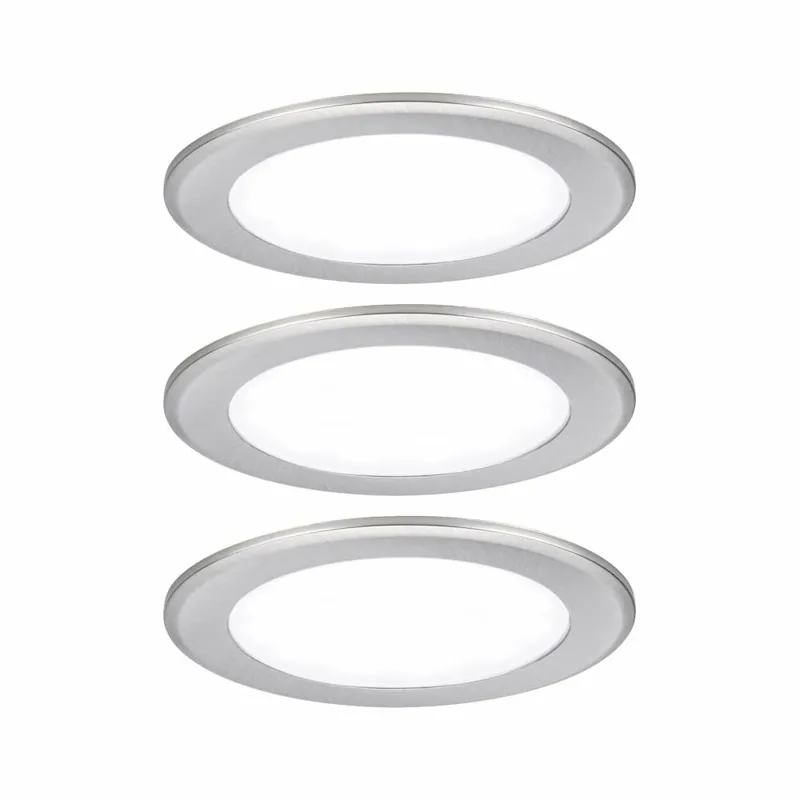 Paulmann LED Möbeleinbauleuchten 3er-Set rund 65mm 3x2,5W 3x180lm 230/12V 4000K Eisen gebürstet Aktuell