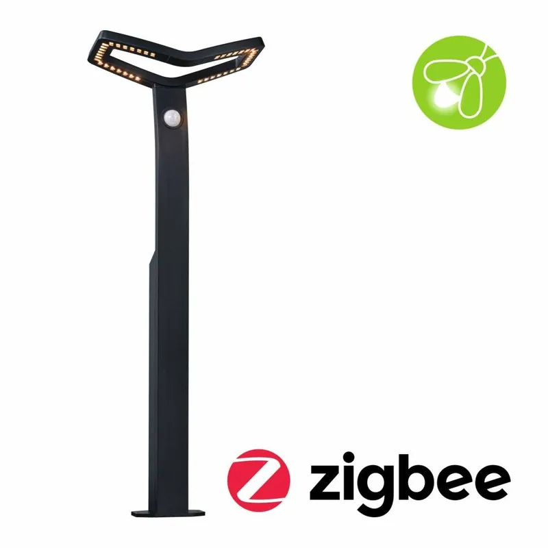 Paulmann LED Pollerleuchte Smart Home Zigbee 3.0 Alara Bewegungsmelder insektenfreundlich IP44 eckig 665mm 3000 - 2200K 10W 450lm 230V Anthrazit Metall Direkt Vom Hersteller