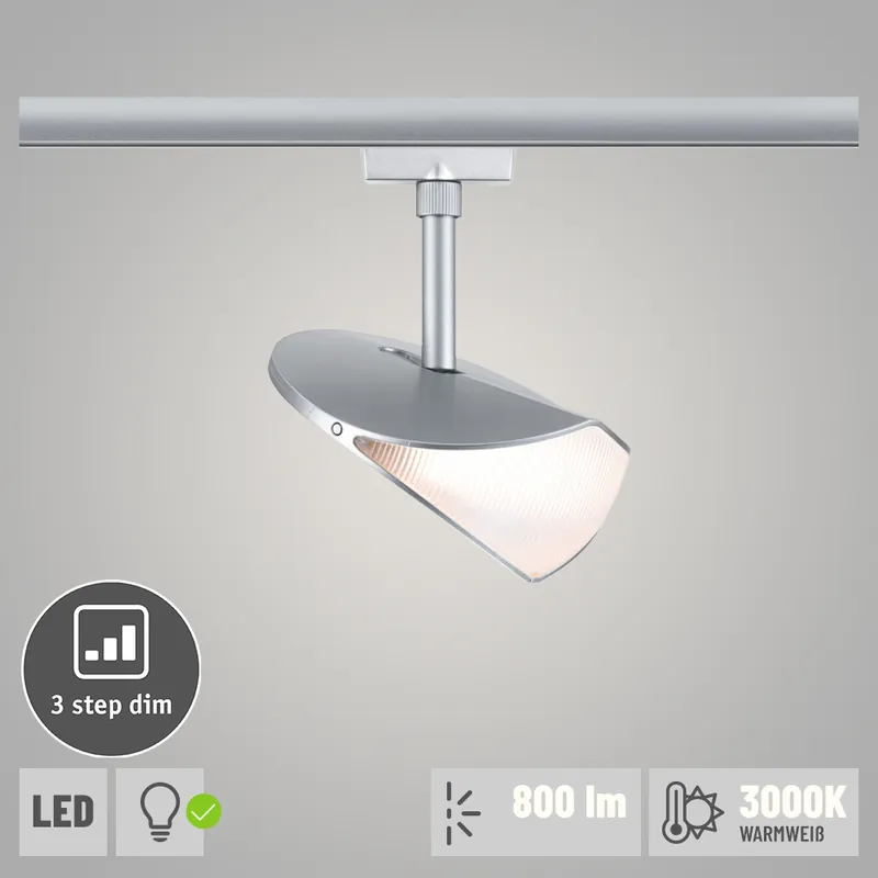 Paulmann URail LED Schienenspot Alejandro 10W 800lm 3000K 3-Step-Dim dimmbar Chrom matt (LED fest verbaut) Schnäppchen