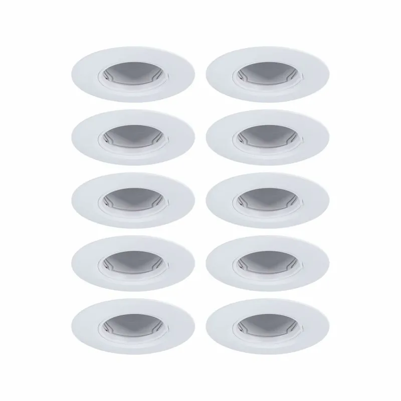 Paulmann Einbauleuchte 10er-Pack starr rund Weiß 90mm GU10 max. 10x10W 230V dimmbar Bestseller