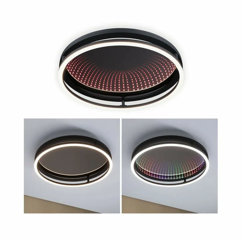 Aktuell Paulmann LED Wand-/Deckenleuchte Spaceglow One Gaminglicht Partylicht RGB+ 2000lm 230V 34,5W dimmbar Schwarz matt