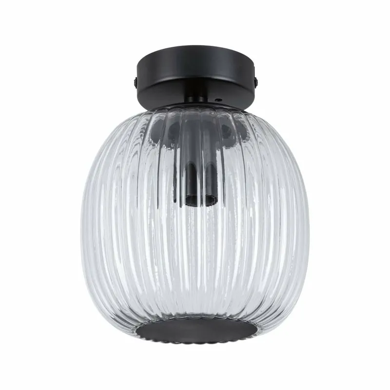 Preisknaller Paulmann LED Deckenleuchte Ruya Glas/Schwarz matt IP44 E14 max. 20W dimmbar 230V