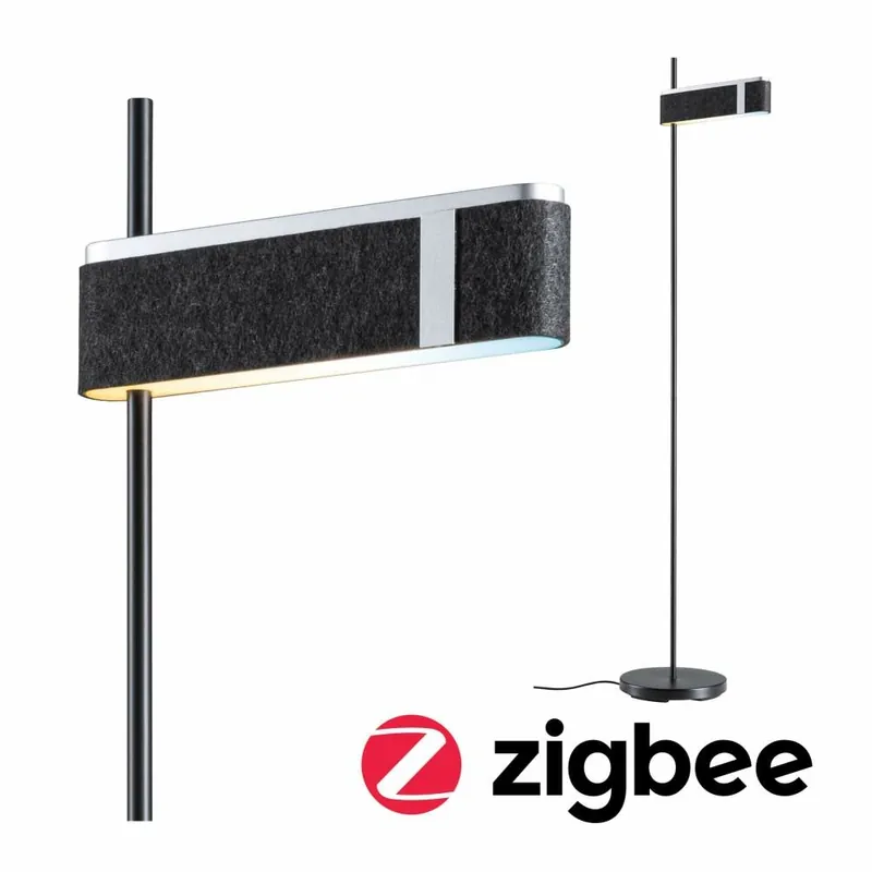 Paulmann Smarte LED Stehleuchte Jagun aus Filz in Anthrazit 1250lm Smart Home Zigbee Tunable-White-Steuerung dimmbar 230V Preiswert