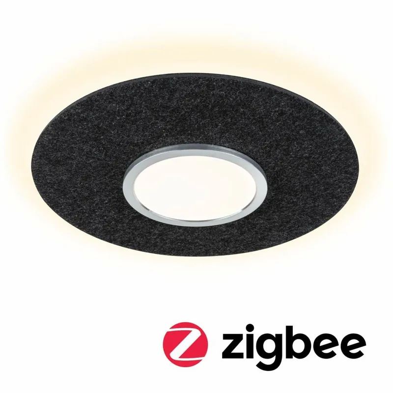 Angebot Paulmann Zigbee LED-Deckenleuchte Tulga aus Filz in Anthrazit mit Backlight Technik Smart Home Tunable-White-Steuerung dimmbar 230V