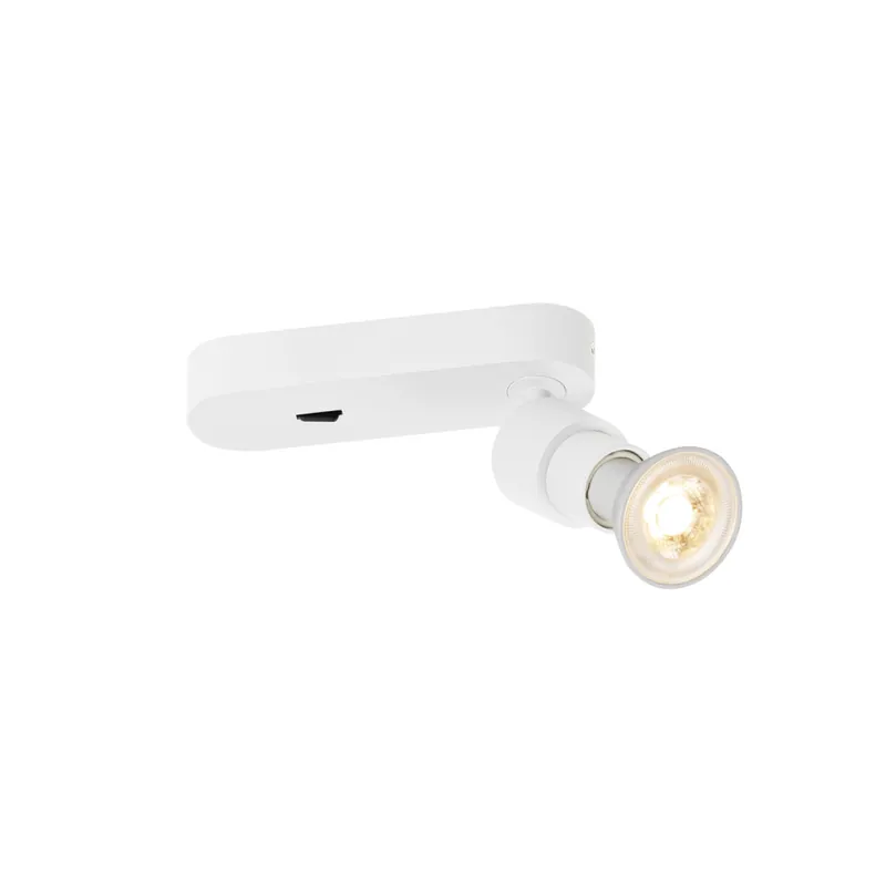 SLV PURI 2.0 Basic, Wand- und Deckenaufbauleuchte, Schalter, rund, 1x max. 6W GU10, weiß Super-Preis