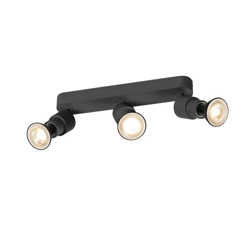 SLV PURI 2.0 Basic, Wand- und Deckenaufbauleuchte, long, rund, 3 x max. 6W GU10, schwarz Top-Seller