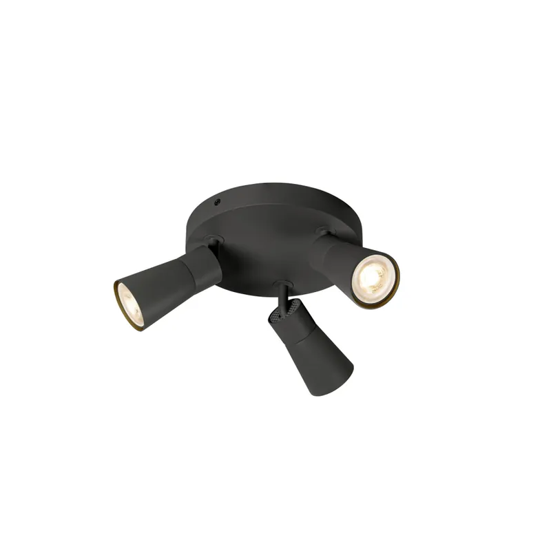 SLV PURI 2.0 Cone, Wand- und Deckenaufbauleuchte, rund, 3 x max. 6W GU10, schwarz Heißes Angebot