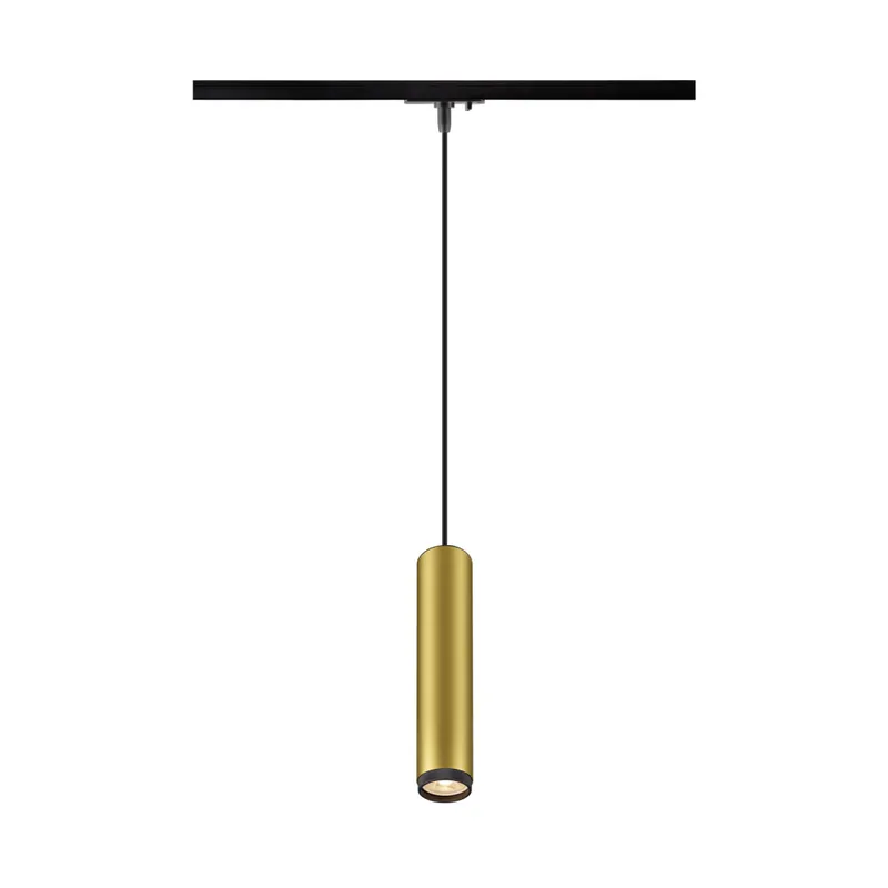 Neu Im Sortiment SLV GRIP! L, 1 Phasen Pendelleuchte, GU10, Pendellänge 200cm, 1x max. 6W, gold / schwarz
